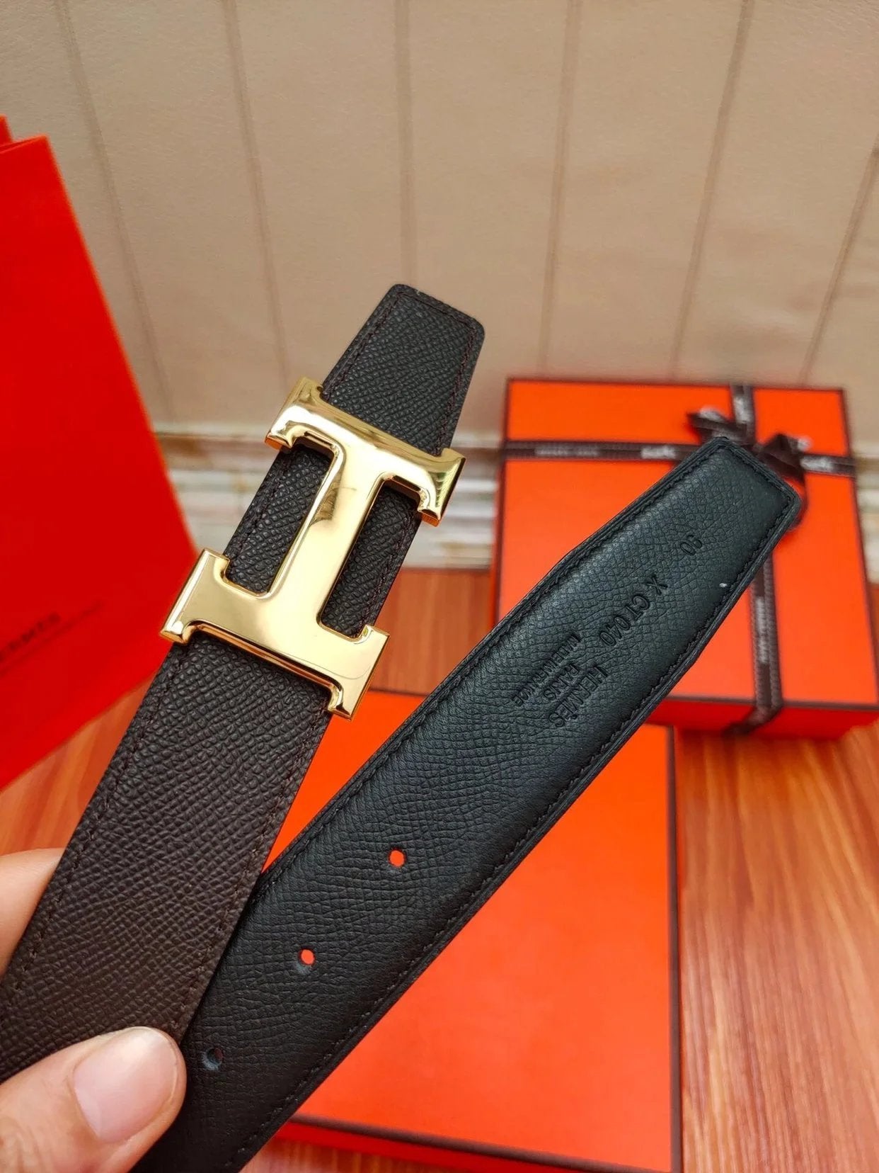 Hermes Belt Top version Belt3.2Men's and Women's Casual Leather All-Match Classic Cowhide Belt