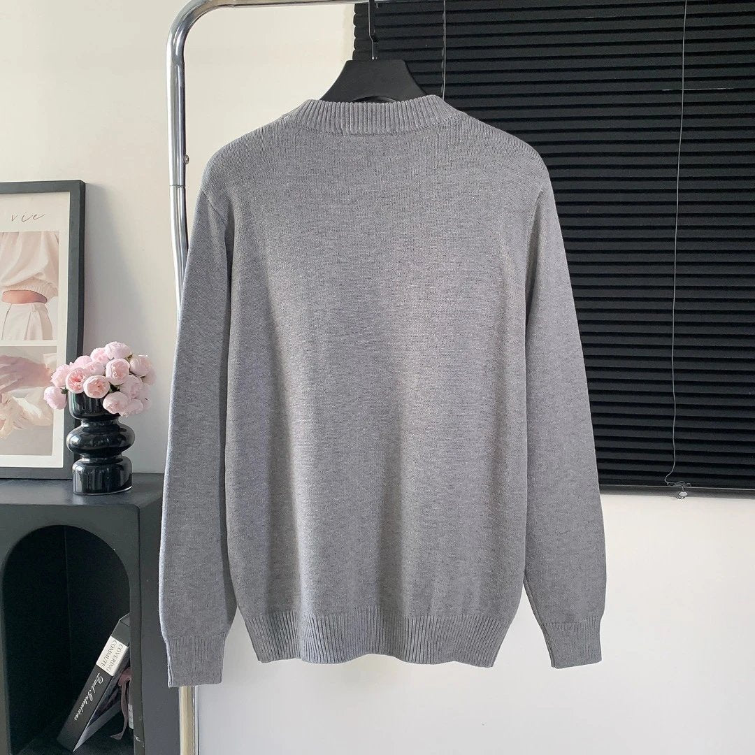 Gucci Sweater Unique Chest Inlay logo round Neck Sweater25ss Spring New Thickened Long Sleeve Pullover Unisex OS Loose Fit Top Versatile Casual Jacket Lazy Style