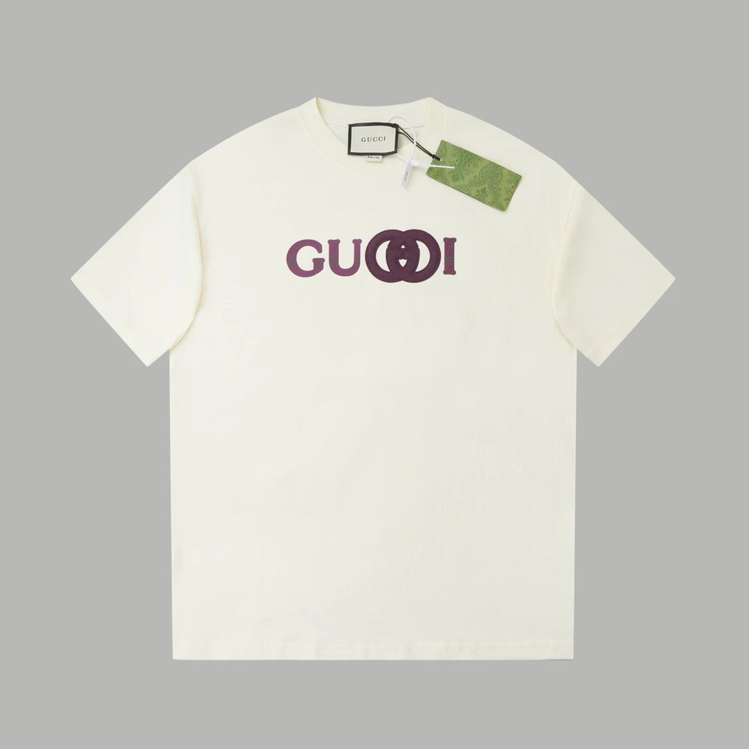 Gucci T-shirt Classic Pair G Towel Patches logo round Neck Short Sleeve25ss New pure cotton T Unisex T-Shirt OS Loose Fit Base Shirt Top Half Sleeve T-Shirt