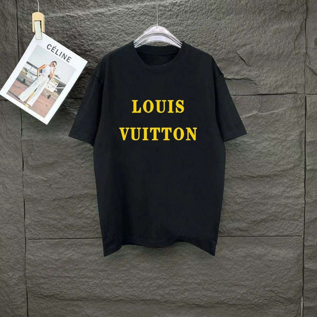 Louis Vuitton LV T-shirt Digital Direct Print on Chest logo round Neck Short Sleeve25ss New pure cotton T Unisex T-Shirt OS Drop Shoulder Loose Fit Base Shirt Top T-Shirt Short Sleeve
