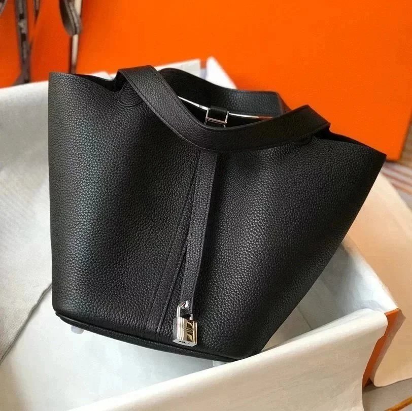 Hermes women's bag Top version Women's Bag21New Handmade picotin Bucket Bag1822Vegetable Basket Bucket Bag Handbag