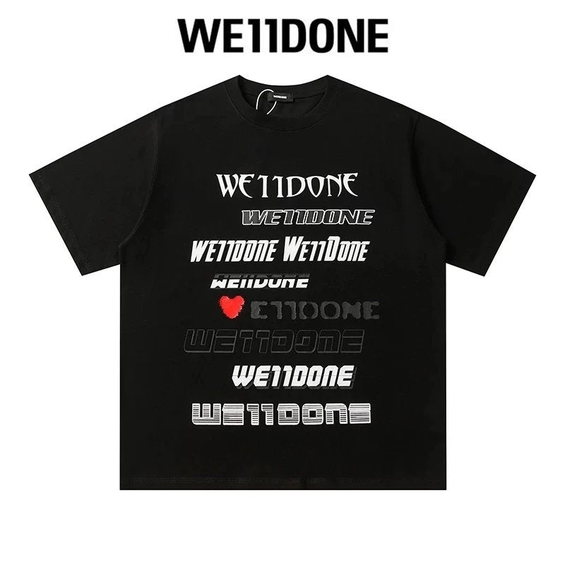 We11done T-shirt Top Spring and Summer New Large Letter Bullet Screen LOGO Simple Short Sleeve T T-shirt Loose Fashion Brand