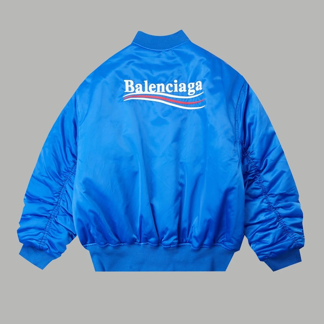 Balenciaga Down Jacket Coke Embroidered Baseball Flight Cotton Jacket Casual Loose Stand Collar Cotton Coat Cardigan Outerwear os Unisex Sports Tracksuit24ss Autumn and Winter New Products