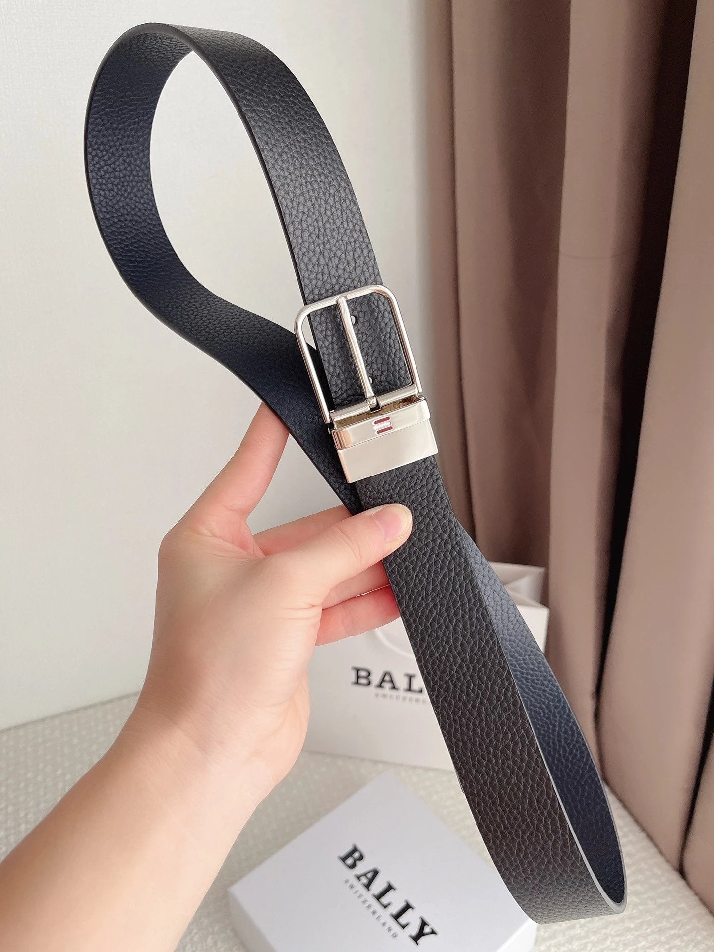 Bally Belt Top version Original Single Belt Counter New Men's Double-Sided Casual Business Belt Wide3.5cm Double-Sided Head Layer Cowhide Belt First Layer Cow Leather Belt Men and Women Business Casual Belt Belt Men's Leather Belt