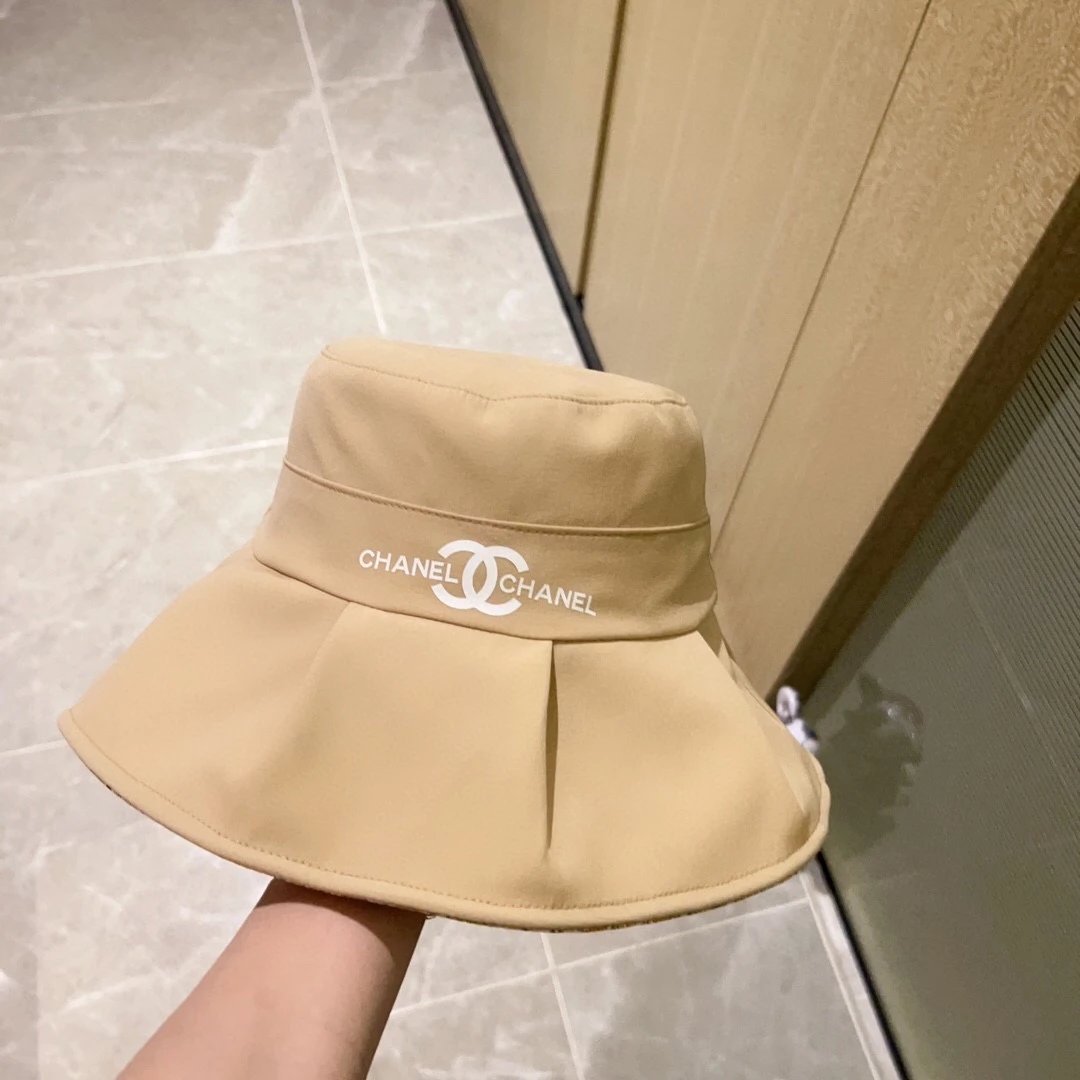 Chanel Hat New Spring and Summer Floral Vacation Style Bucket Hat,Sun-Proof and Super Easy to Match,First Choice for Street Vacation
