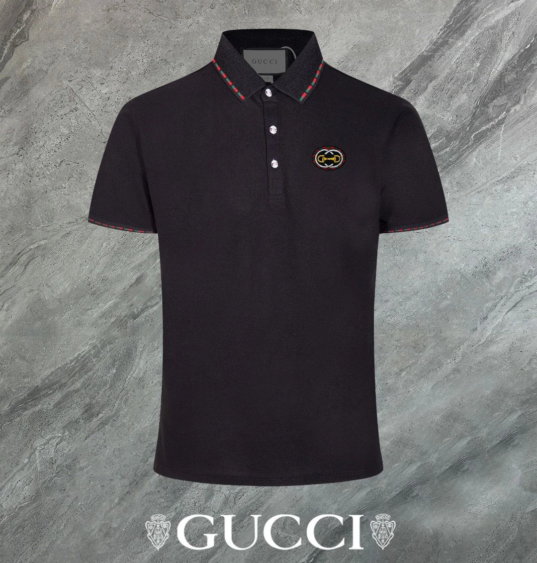 Gucci T-shirt Double-breasted G Letters logo Embroidery POLO Shirt Lapel Short Sleeve25ss New Unisex Summer Short Sleeve OS Loose T Business Half Sleeve Shirt Plus Size T-Shirt