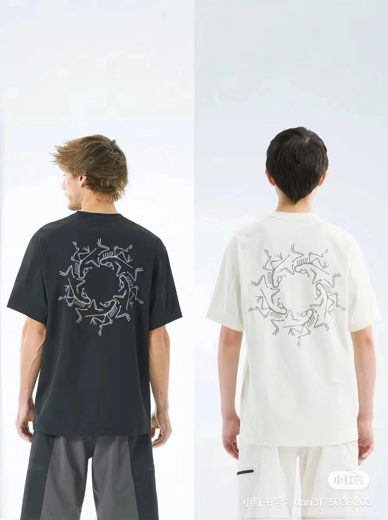 Arc'teryx T-shirt Round Bird Pattern Print on the Back logo round Neck Short Sleeve25ss New Pure Cotton Unisex Style T T-shirt OS Loose Fit Base Shirt Half Sleeve T-Shirt Top Half Sleeve