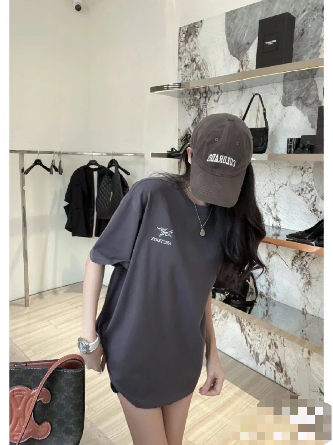 Arc'teryx T-shirt Chest Brand Pattern Print logo round Neck Short Sleeve25ss New Pure Cotton Unisex Style T T-shirt OS Loose Fit Base Shirt Half Sleeve T-Shirt Top Half Sleeve