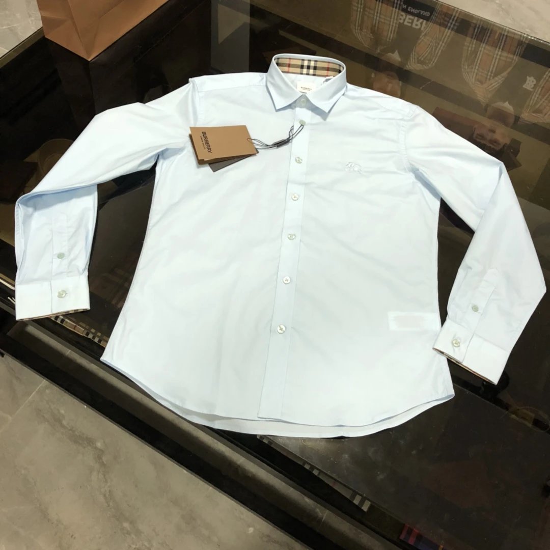 Burberry Shirt Long Sleeve Shirt25ss New Solid Color Vintage Plaid Striped Cotton Patchwork Striped Unisex Jacket Shirt Casual Business Versatile