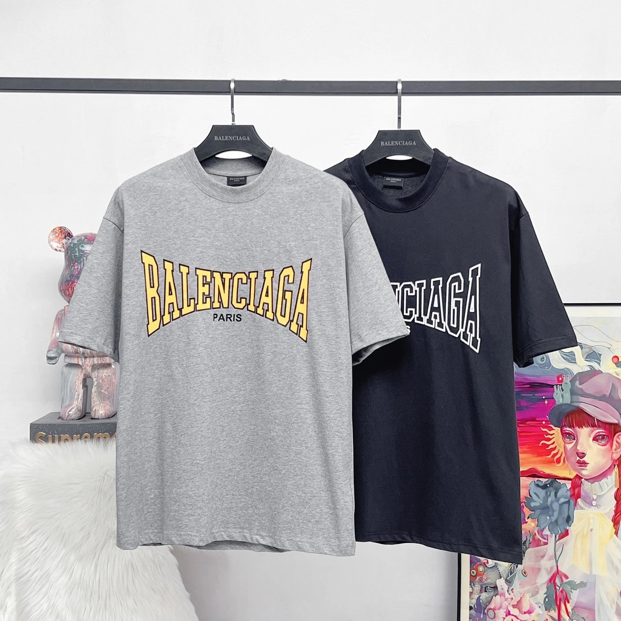 Balenciaga T-shirt Chest Crack Lettering logo round Neck Short Sleeve25ss New pure cotton T Unisex T-Shirt OS Loose Fit Base Shirt Top T-Shirt Short Sleeve