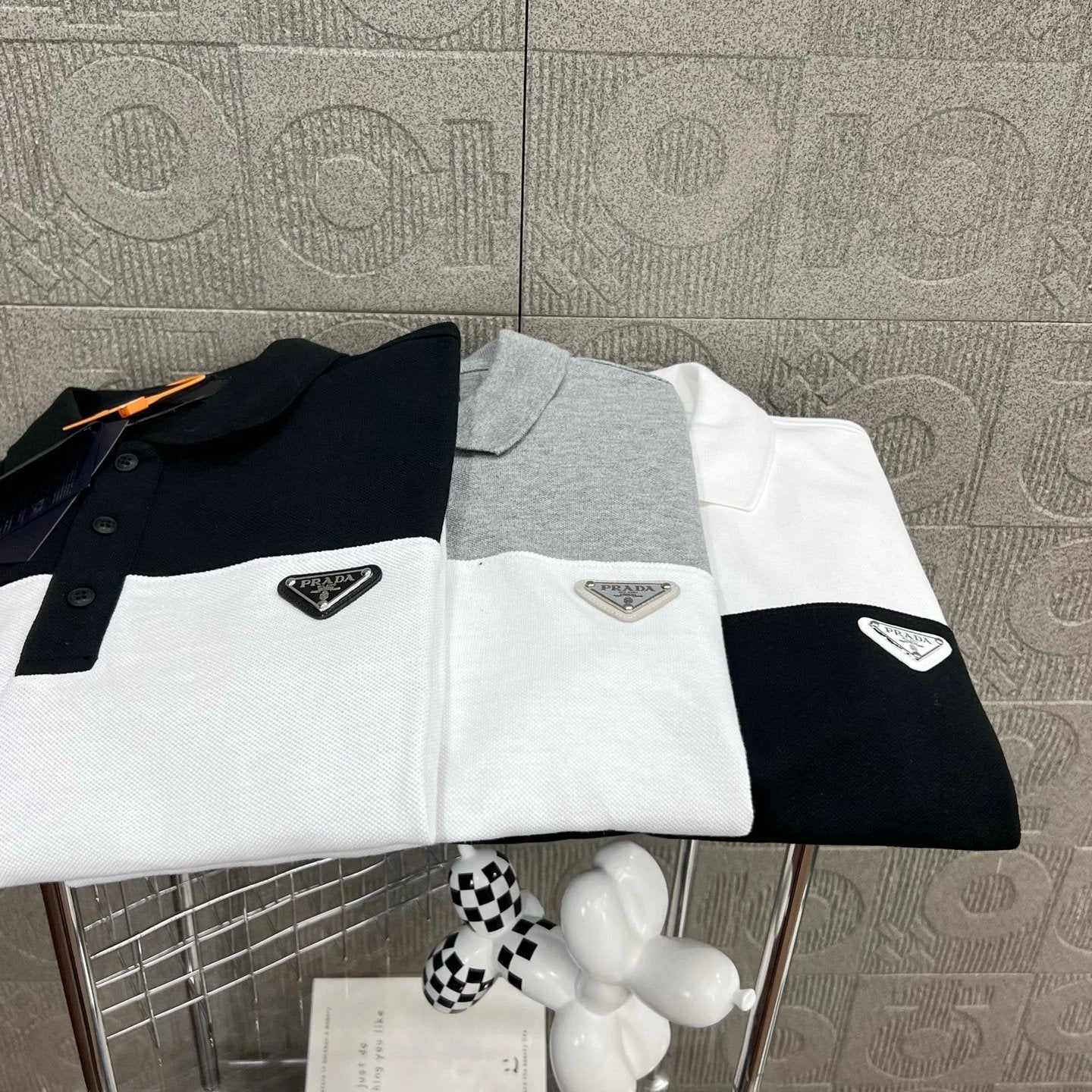 PRADA T-shirt Chest Triangle Mark Letter Embroidery logoPOLO Shirt Lapel Short Sleeve25ss New Unisex Summer Short Sleeve OS Loose T Business Half Sleeve Shirt Plus Size T-Shirt
