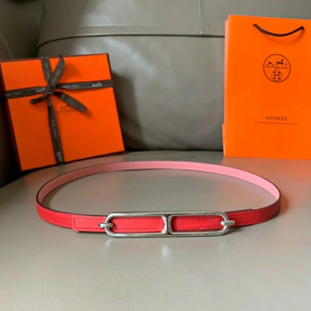 Hermes Belt Top version Women's Leather Belt Fashion All-Matching Women's Thin Belt Internet Celebrity Same Style Dress Belt