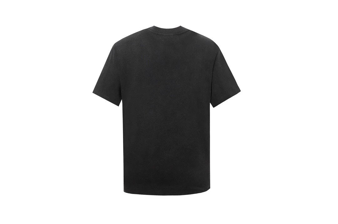 Balenciaga T-shirt Collaboration Edition Washed Black Crew Neck Short Sleeve T Letter Embroidery T-Shirt Unisex os Loose Fit T-Shirt
