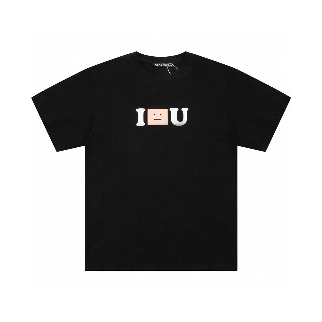 Acne Studios T-shirt Top Version Counter Same Style Pure Cotton Summer Men's and Women's Same Fashion Loose All-Matching2024New Short Sleeve T T-shirt