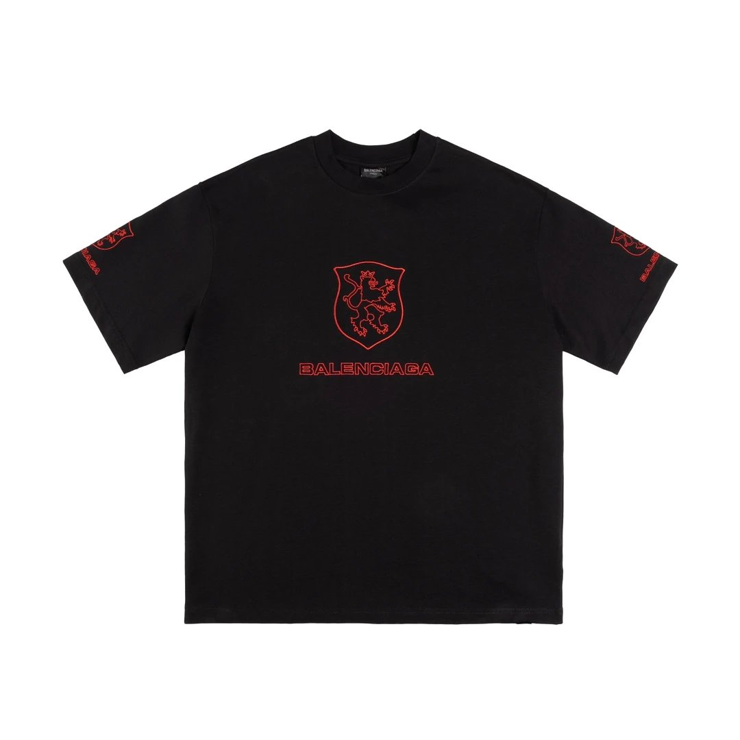 Balenciaga T-shirt Mamba Collaboration Embroidered Crew Neck Short Sleeve Pure Cotton T T-shirt ins Unisex Simple Summer New Casual Base Shirt T-Shirt