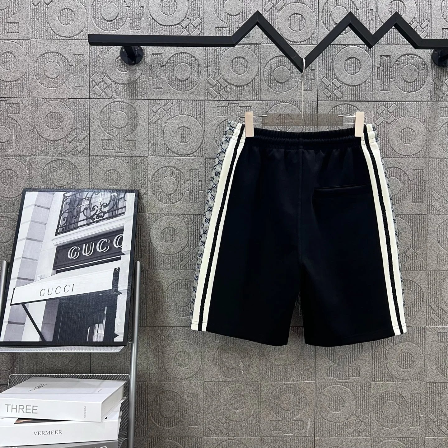 Gucci Shorts Double-sided G Jacquard Ribbon logo Five-point Shorts25ss New Drawstring Casual Pants for Men and Women, Summer Style5Two-in-One Casual Sweatpants Pure Cotton Joggers