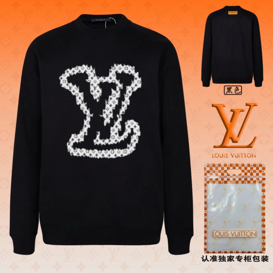 Louis Vuitton LV Hoodie Delicate Printing logo Round Neck Sweatshirt Long Sleeve Base Shirt Jacket Top Fashion Unisex Sports Casual OS Loose Fit Versatile New Autumn Winter Collection