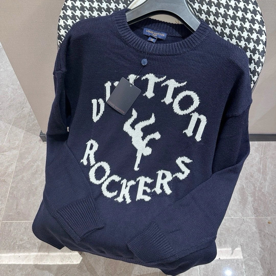 Louis Vuitton LV Sweater Zhu Yilong Style Sweater Crew Neck Unisex Couple Style Coat