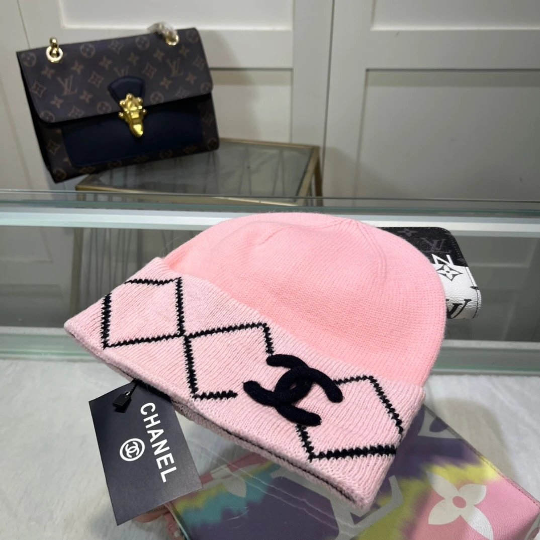 Chanel Hat Casual Knitted Hat High Quality Fashion Big Brand Official Website Quality Autumn and Winter Feel Super Soft and Comfortable Knitted Thread Hat,Excellent Elasticity!Travel Essential