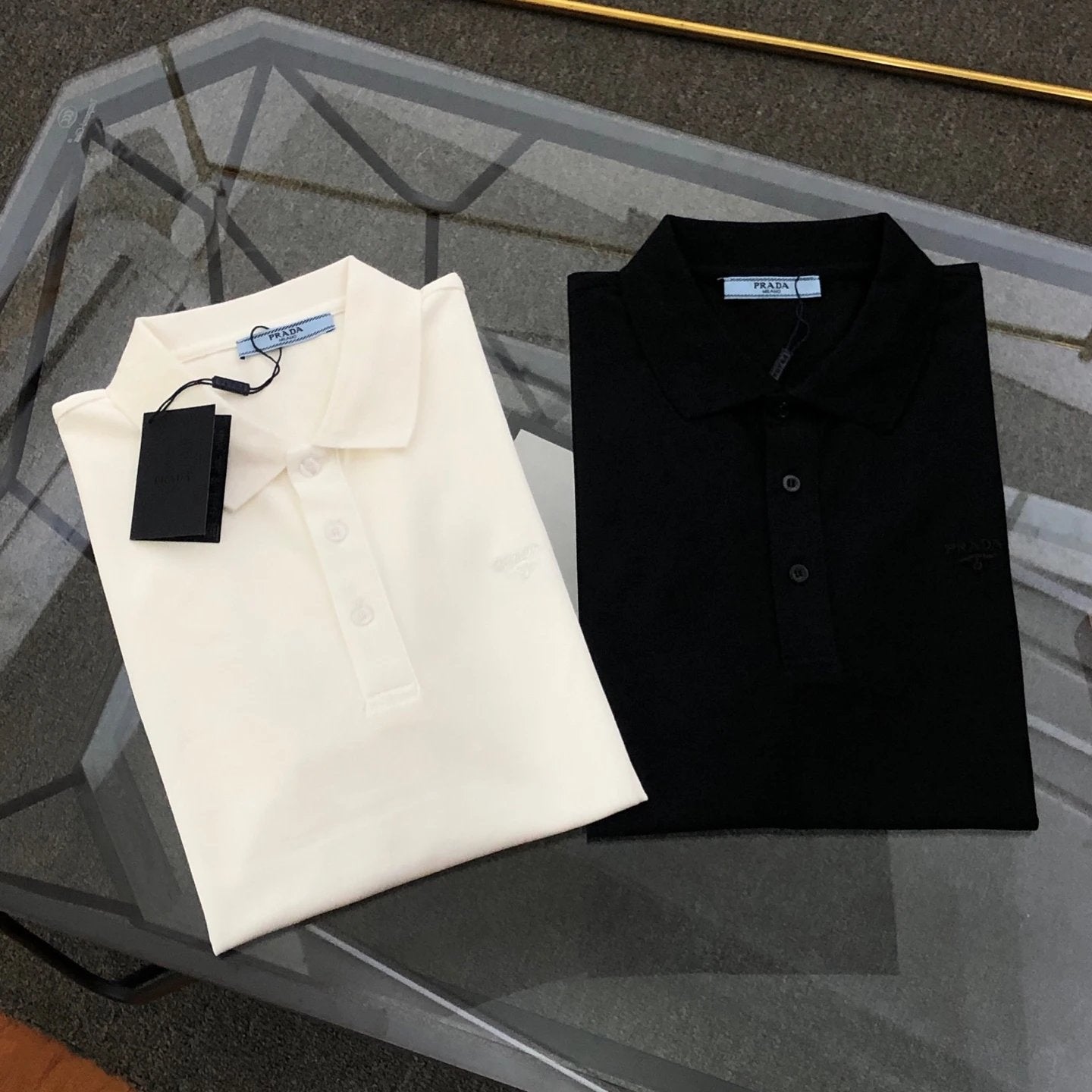 PRADA T-shirt Chest Letter Triangle Badge logo Embroidery POLO Shirt Lapel Short Sleeve25ss New Unisex Commuter Short Sleeve Summer Loose Fit T Business Shirt Plus Size T-Shirt