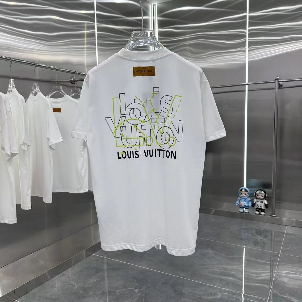 Louis Vuitton LV T-shirt Front and Rear Letter Printing logo round Neck Short Sleeve25ss New Pure Cotton Unisex Style T T-shirt OS Loose Fit Base Shirt Half Sleeve T-Shirt Top Half Sleeve