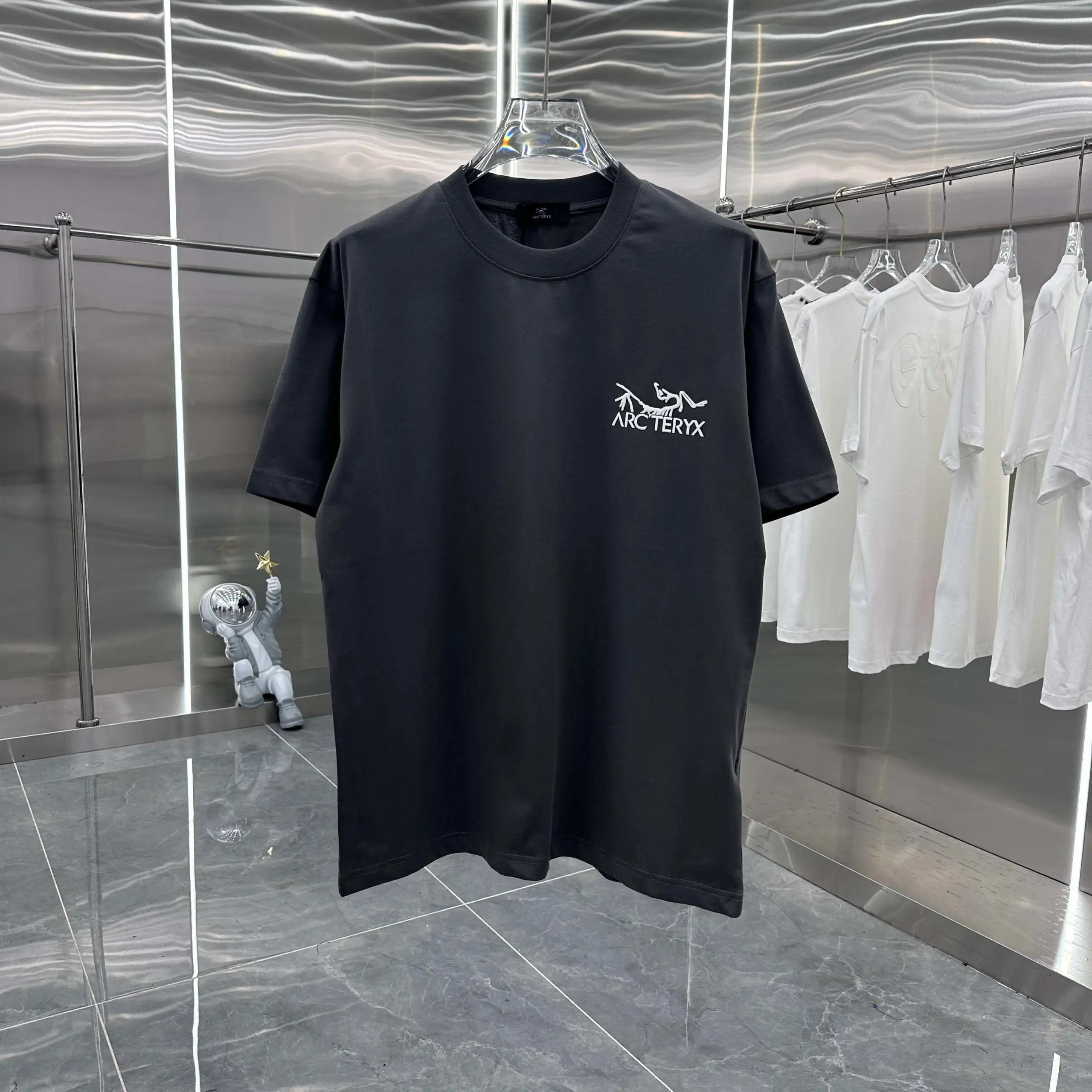 Arc'teryx T-shirt Back with Unique Print logo round Neck Short Sleeve25ss New Pure Cotton Unisex Style T T-shirt OS Loose Fit Base Shirt G Home Short Sleeve T-Shirt Top Short Sleeve