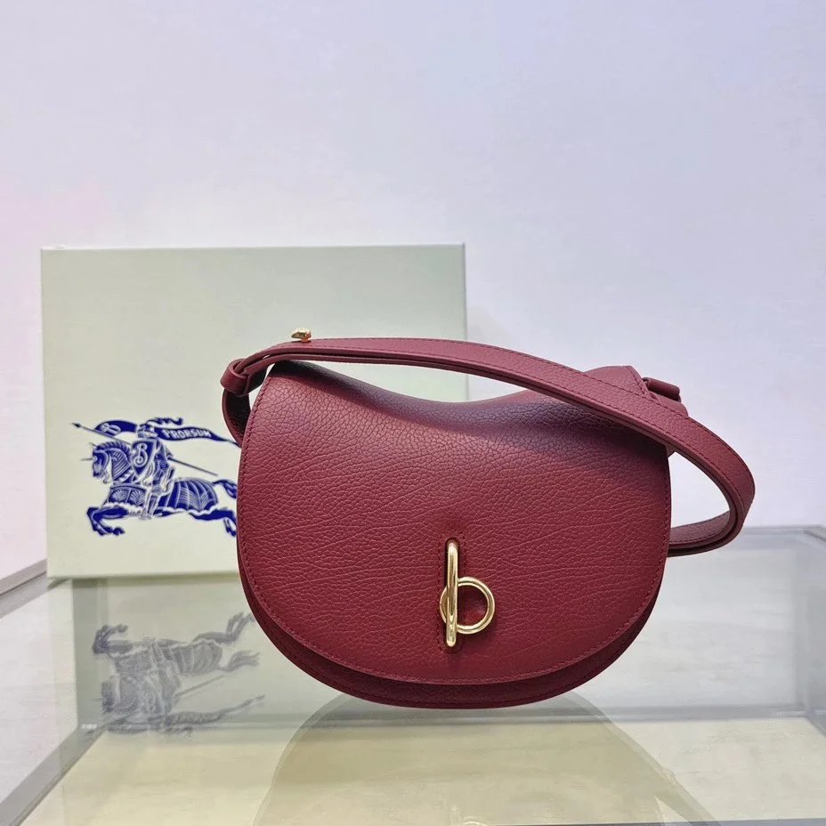 Burberry Women's Bag Top version 【Super Original High Version】Same Style Ring as Gianna Jun Plaid24New RockingHorse Handbag Women's Bag New Selenodont Bag Hobos Crossbody Shoulder Bag