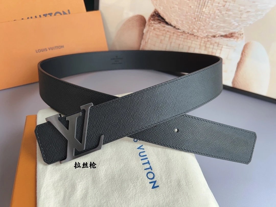 Louis Vuitton LV Belt Top version 【Counter Quality】The Most New Belt4.0cm Men's Belt Men's Leather Belt with Classic Presbyopic Checkerboard Plaid Belt with Genuine Goods Packaging in and out of the Counter No Problem Versatile Casual Fashion Formal Wear