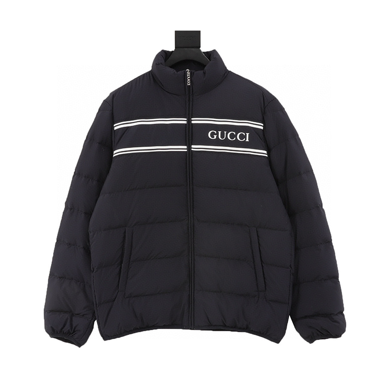 Gucci Down Jacket Classic Ribbon down Jacket(Lightweight)Same Style for Men and Women