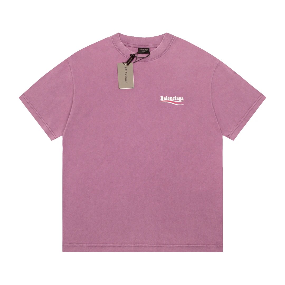 Balenciaga T-shirt Vintage Print Round Neck Short Sleeve T-Shirt25ss New pure cotton T Unisex T-Shirt OS Drop Shoulder Style Base Shirt Top T-Shirt Half Sleeve