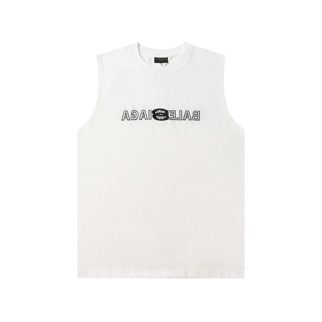 Balenciaga T-shirt Inverted Chest Letter Embroidery logo Sleeveless Short Sleeve Sleeveless Vest25ss New Pure Cotton Unisex Style T T-shirt OS Loose Fit Base Shirt Top Half Sleeve T-Shirt