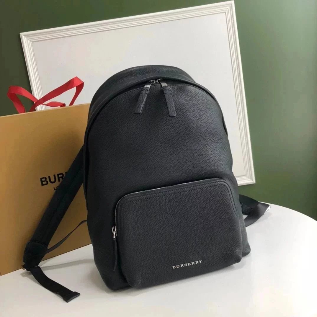 Burberry backpack Top version Original New Product Canvas Plaid Backpack Cowhide Stitching Canvas Backpack Classic Schoolbag Travel Bag Handbag