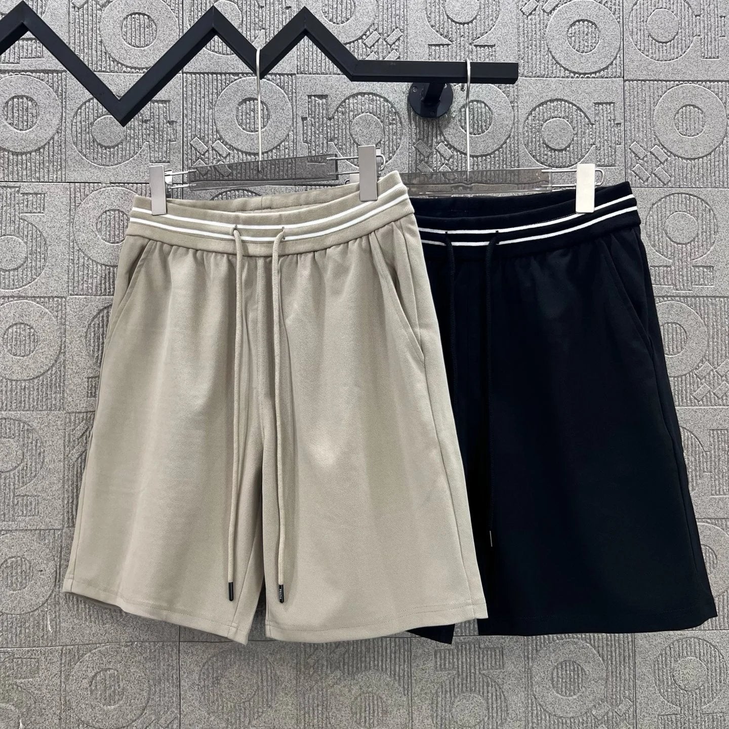 PRADA Shorts Back Pocket Triangle Logo logo Five-point Shorts25ss New Drawstring Casual5Two-Piece Casual Sweatpants Summer Pants Unisex Pure Cotton Sweatpants