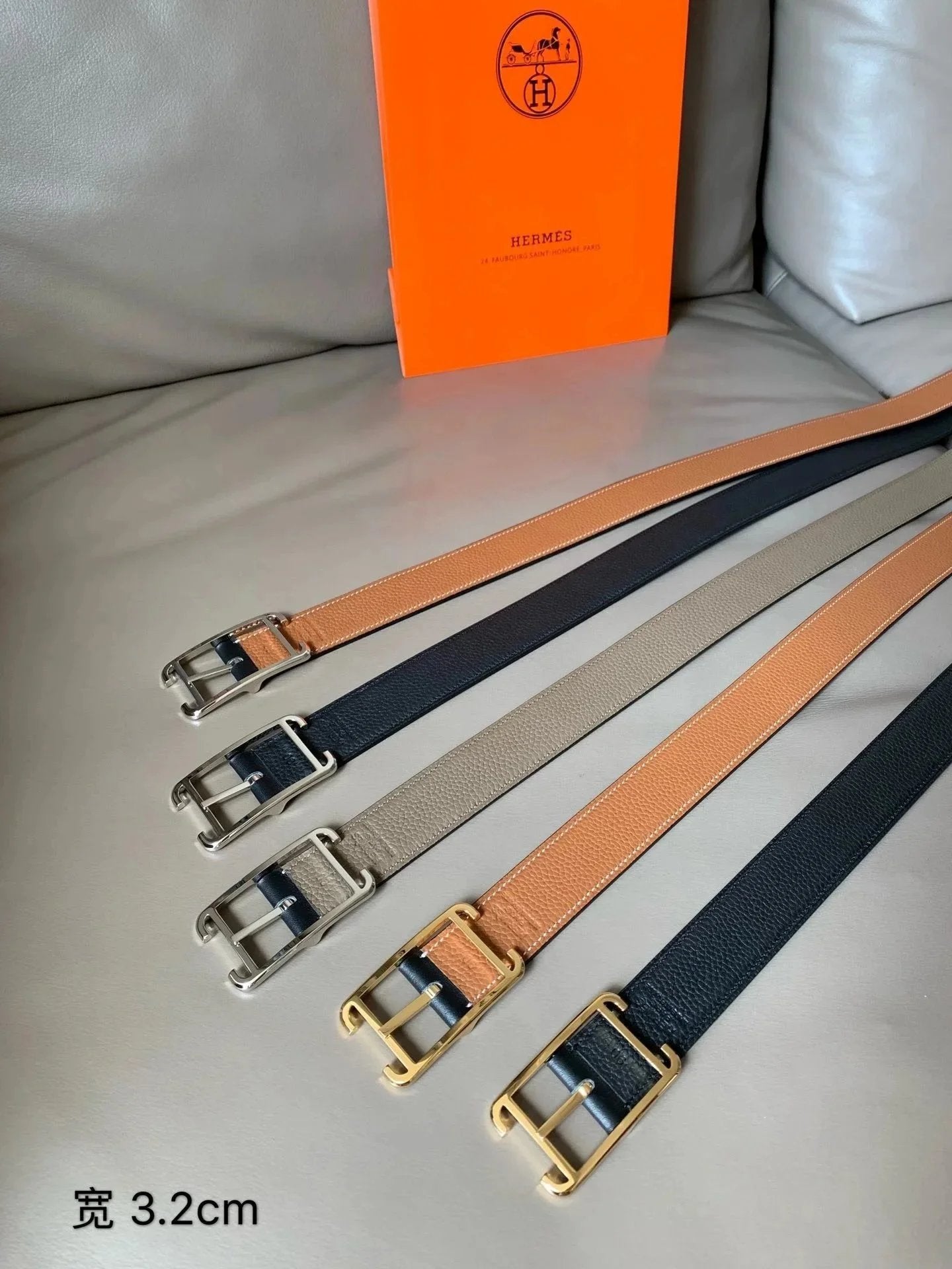 Hermes Belt Top version 【Spot Goods】High New Belt Men's and Women's Genuine Leather Pin Buckle Business Casual Belt3.2