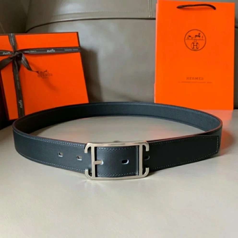 Hermes Belt Top version 【Spot Goods】High New Belt Men's and Women's Genuine Leather Pin Buckle Business Casual Belt3.2