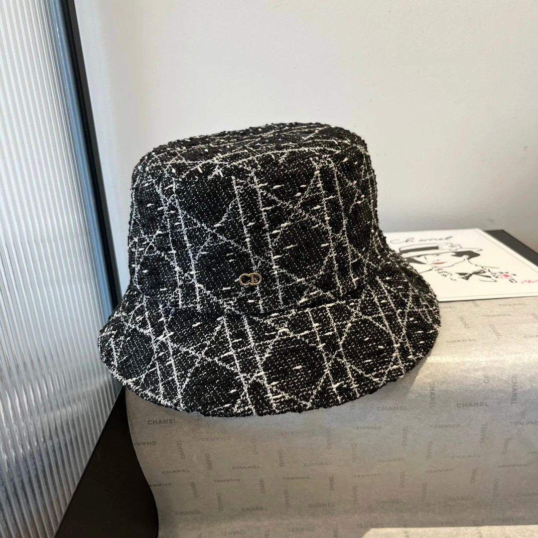 Dior Hat Full Print Texture logo Fisherman Hat Casual Sun Protection Face Covering UV Protection Outdoor Versatile Flat Top Bucket Hat