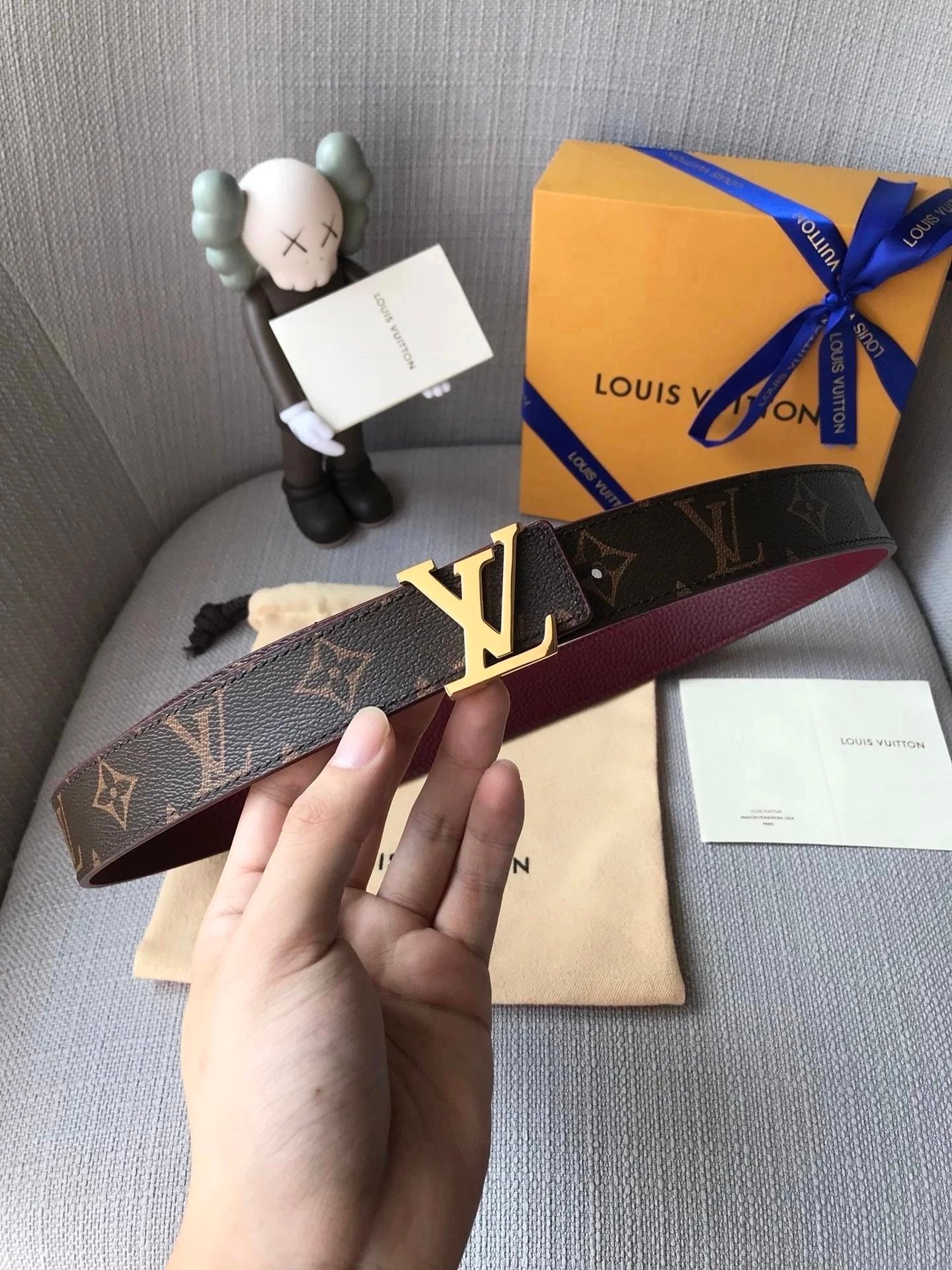 Louis Vuitton LV Belt Top version 【Counter Quality】Belt New Belt3.0cm Women's Belt Metal Buckle Women's Leather Belt with Classic Presbyopic Chessboard Grid Belt with Genuine Goods Packaging No Problem in and out of the Counter Versatile Casual Fashion Fo