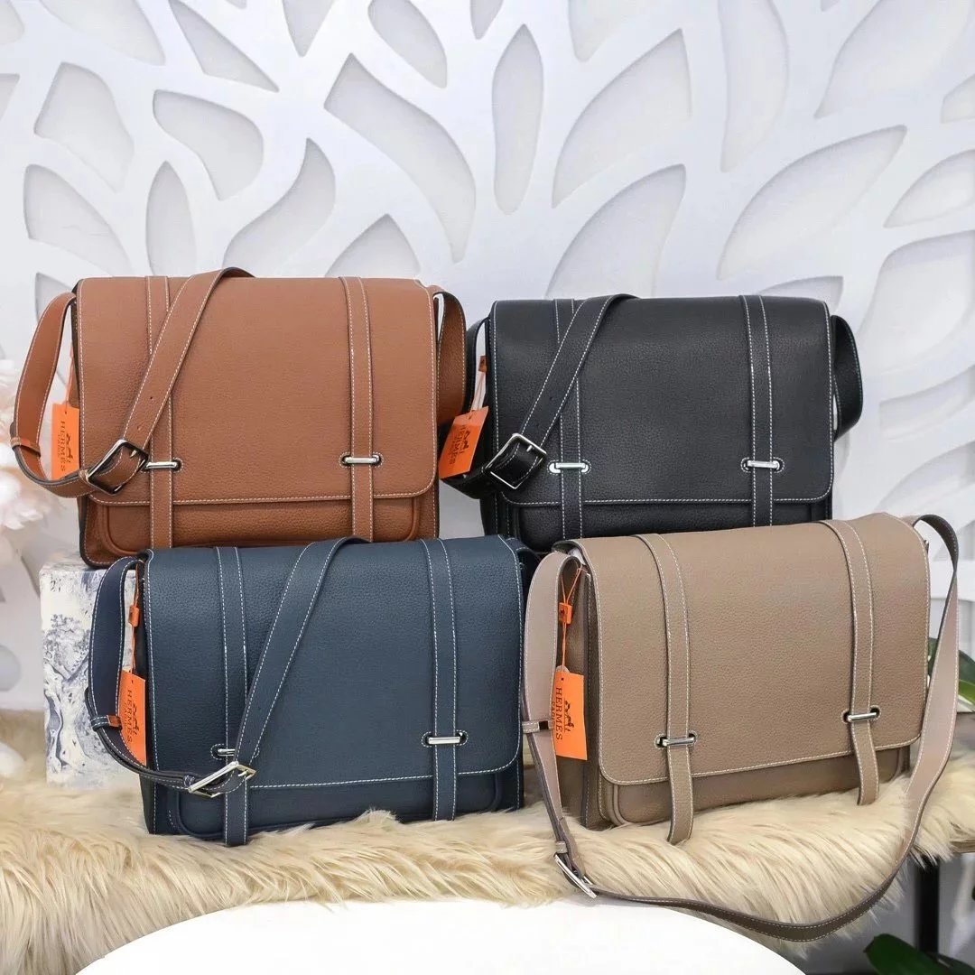 Hermes men's bag Top version High-End Men's and Women's Bags Shoulder Bag Crossbody Bag Men's and Women's Universal H Steve steve One of the Classic Masterpieces of Double-Drawer Belt, Original Factory togo Leather