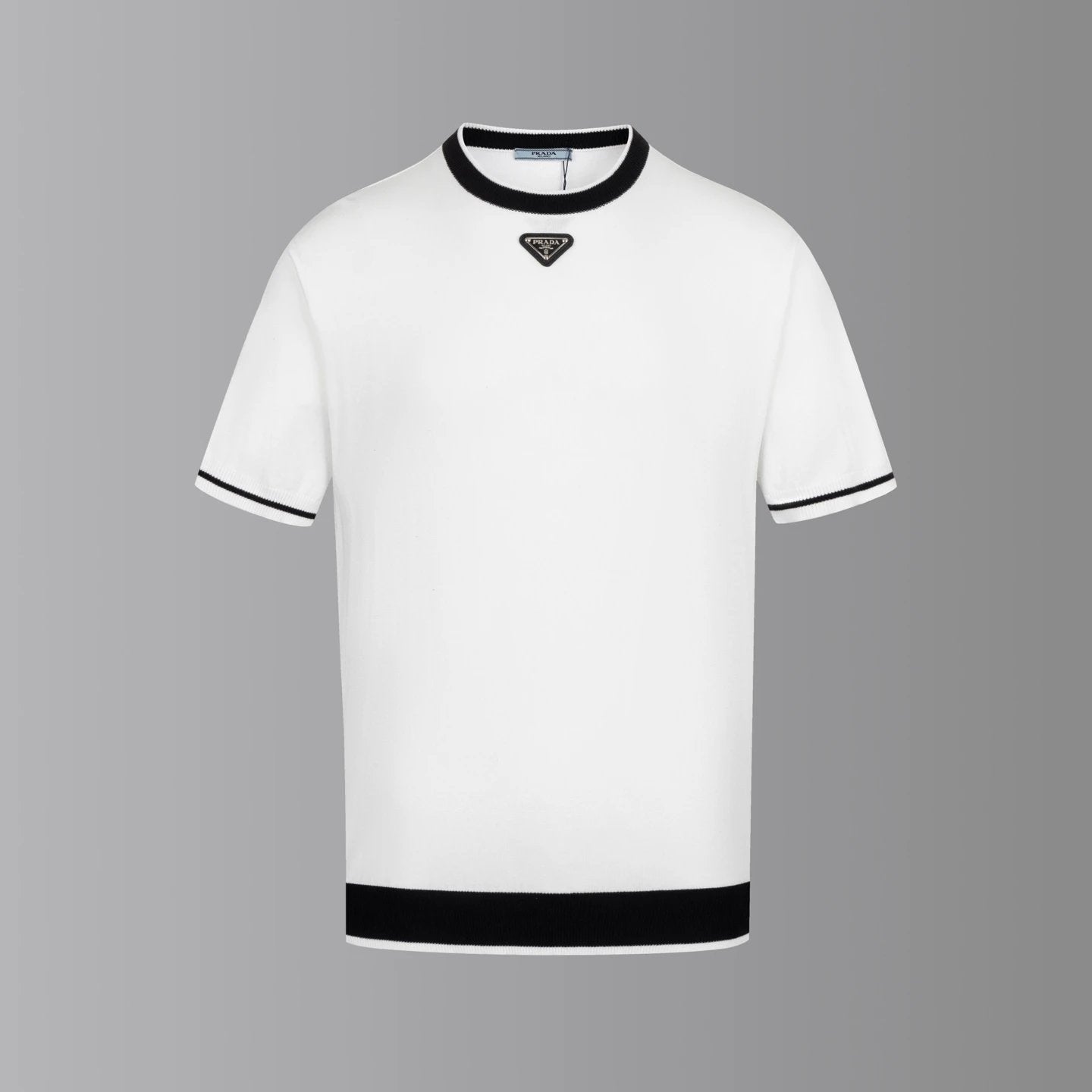 PRADA T-shirt Chest Triangle Mark logo round Neck Short Sleeve25ss New Pure Cotton Unisex Style T T-shirt OS Loose Fit Base Shirt Half Sleeve T-Shirt Top Half Sleeve