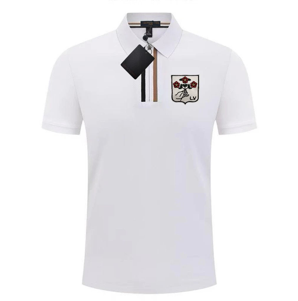 Louis Vuitton LV T-shirt Unique Chest Pattern Print logoPOLO Short Sleeve Turn-down Collar Shirt Unisex Summer Loose Fit T Business Commuter Short Sleeve Shirt Plus Size