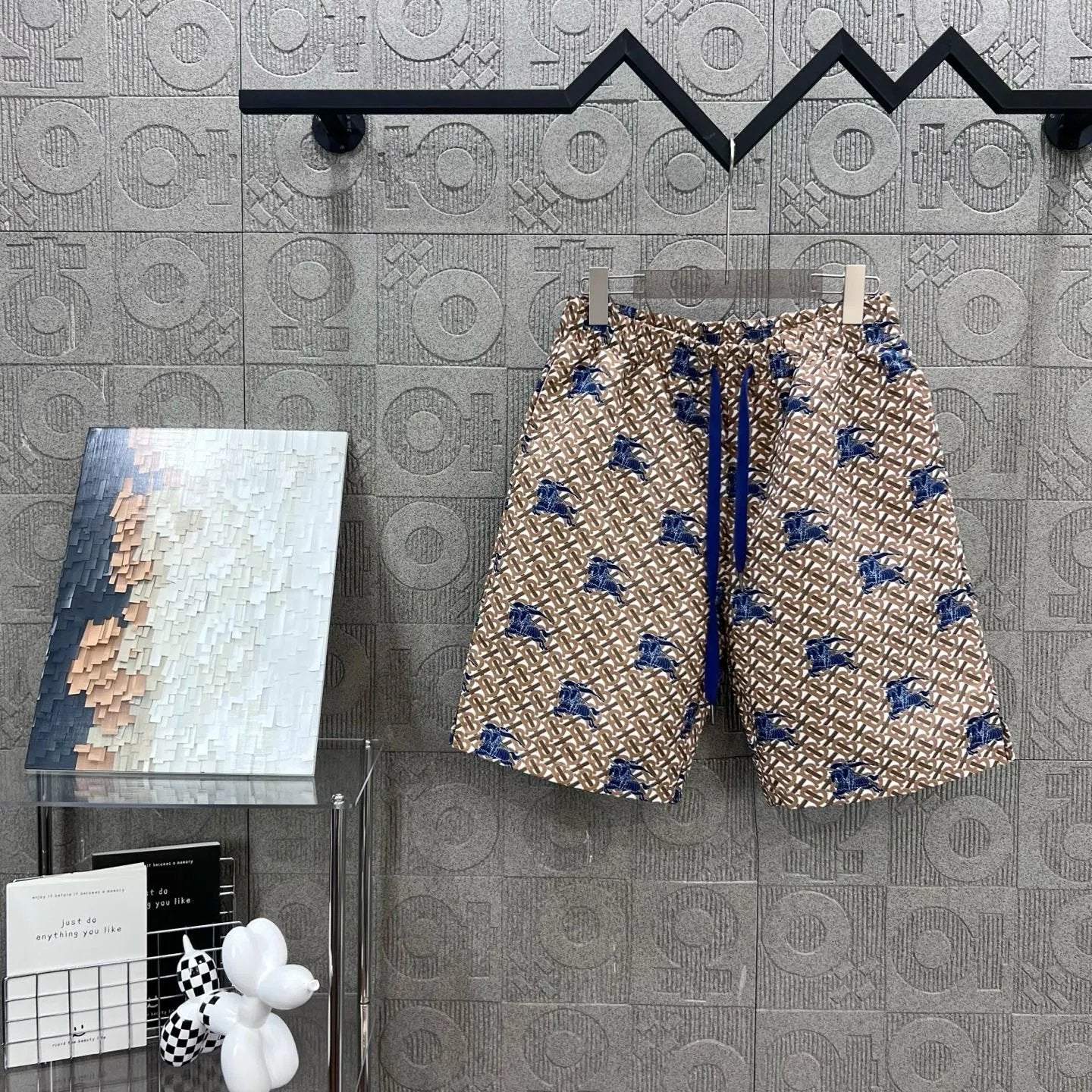 Burberry Shorts Full Print TBlogo Five-point Shorts25ss New Drawstring Casual Summer Pants5Two-in-One Casual Sweatpants for Men and Women, Pure Cotton Joggers