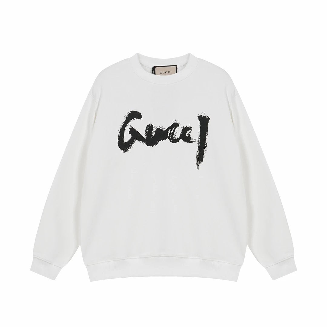 Gucci Hoodie Collaboration Edition Print logo Round Neck Sweatshirt Long Sleeve Base Shirt Jacket Top Fashion Unisex Sports Casual Loose Fit Versatile Autumn Winter New Arrival