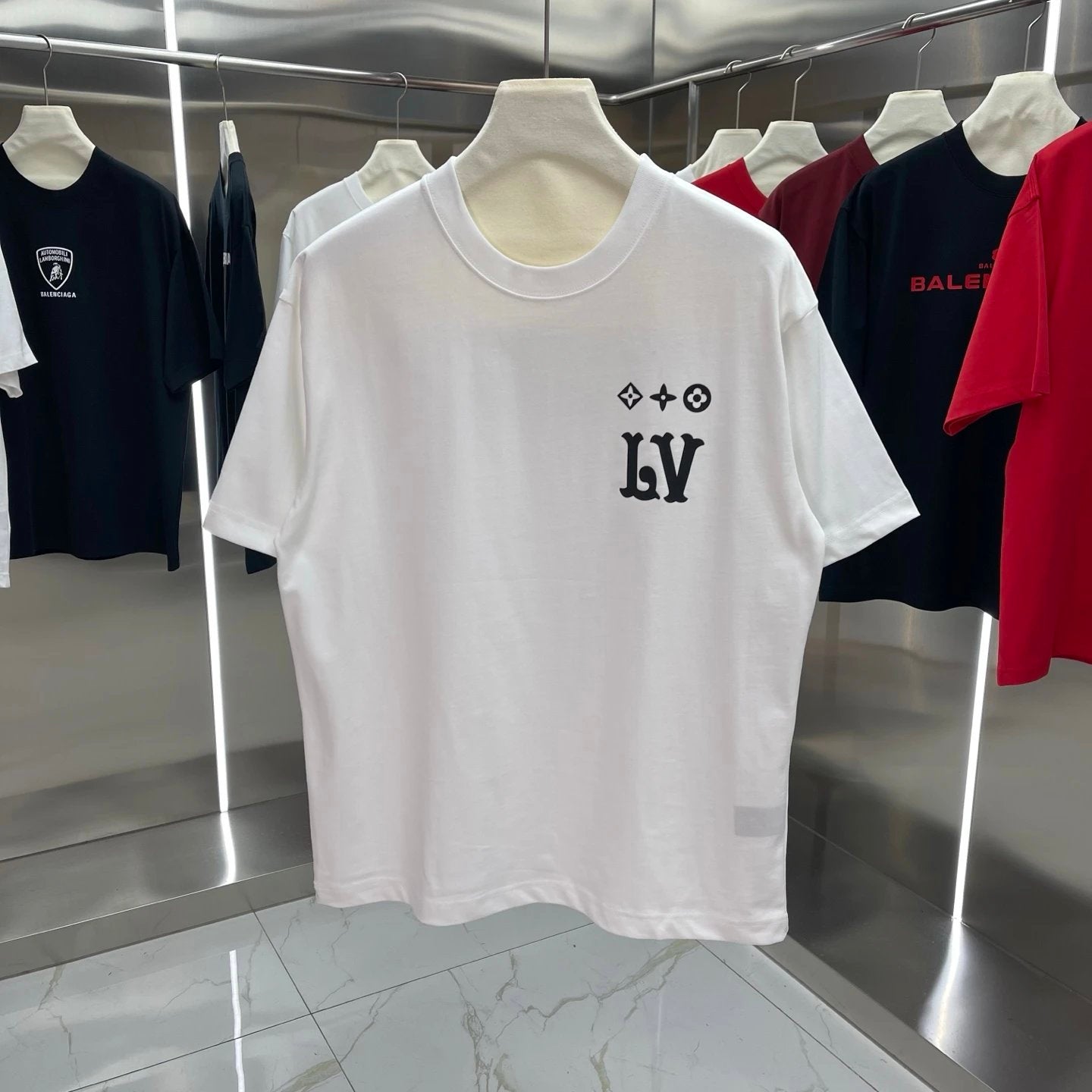 Louis Vuitton LV T-shirt 3D Silicone Back Cover logo round Neck Short Sleeve25ss New Pure Cotton Unisex Style T T-shirt OS Loose Fit Base Shirt Top Half Sleeve T-Shirt
