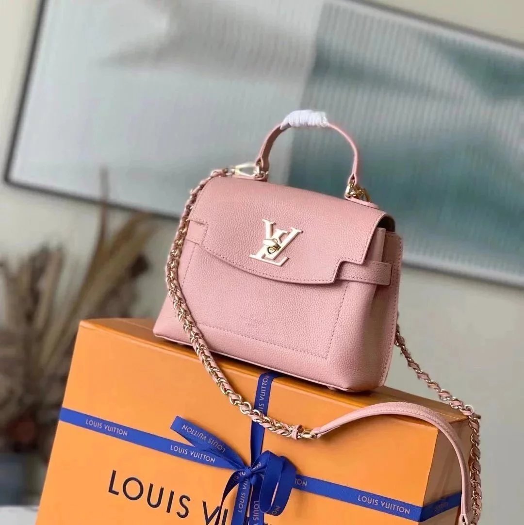 Louis Vuitton LV Women's Bag Top version 【】Women's Bag2022New Lockmeever Mini Handbag Full Leather Handbag Button Flap File Holder Chain Bag Shoulder Messenger Bag M210522108820997