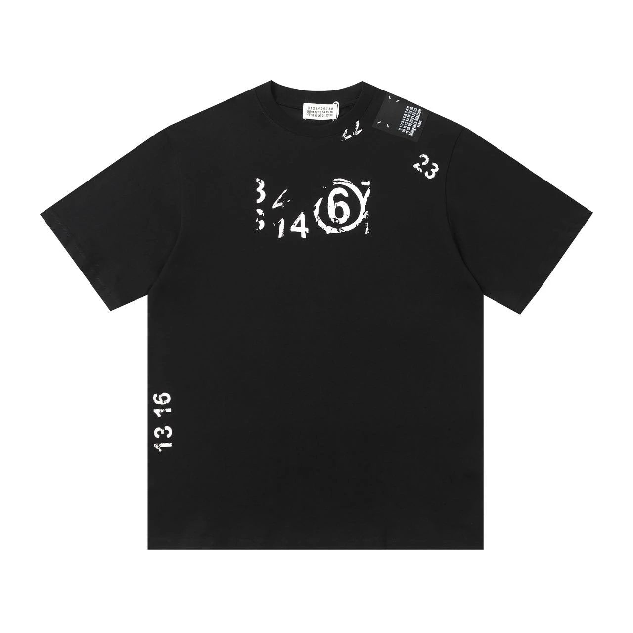 Maison Margiela T-shirt Digital Dot Matrix Printing logo round Neck Short Sleeve25ss New Pure Cotton Unisex Style T T-shirt OS Loose Fit Base Shirt G Home Top Half Sleeve T-Shirt