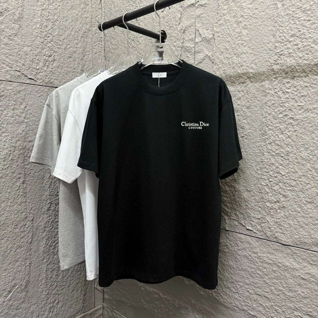 Dior T-shirt Backside Letter Print logo round Neck Short Sleeve25ss New Pure Cotton Unisex Style T T-shirt OS Loose Fit Base Shirt Half Sleeve T-Shirt Top Half Sleeve