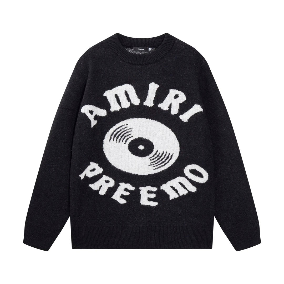 Amiri Sweater Classic logo Embroidered Jacquard Seahorse Wool Sweater Pullover Crew Neck Knitwear os Thickened Warm Loose Casual Knit Sweater Unisex Inner Layer24ss Autumn and Winter New Products