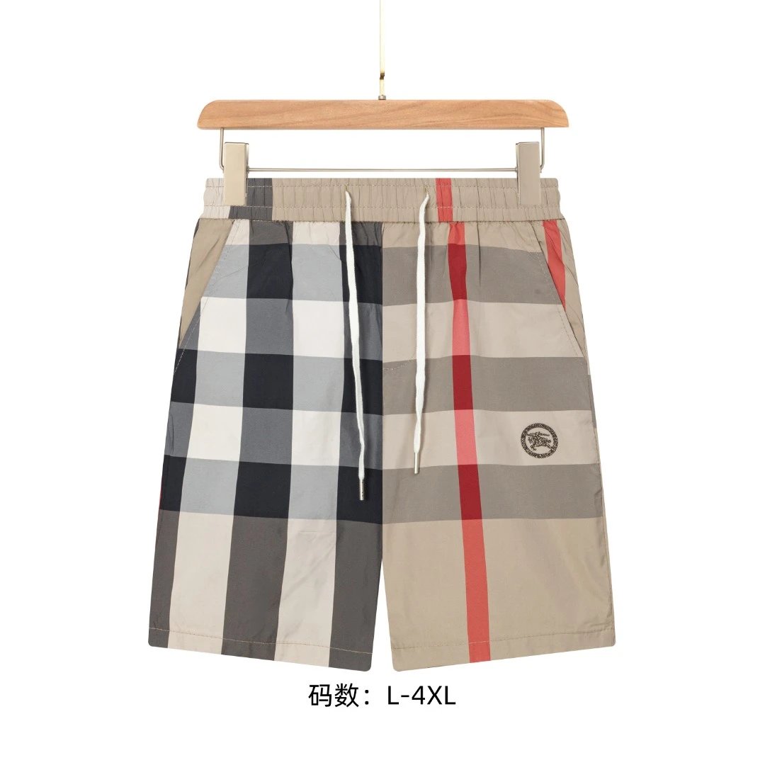 Burberry Shorts Full Print Plaid with Front Embroidery logo Five-point Shorts25ss New Drawstring Casual5Two-Piece Casual Sweatpants Summer Pants Unisex Pure Cotton Sweatpants