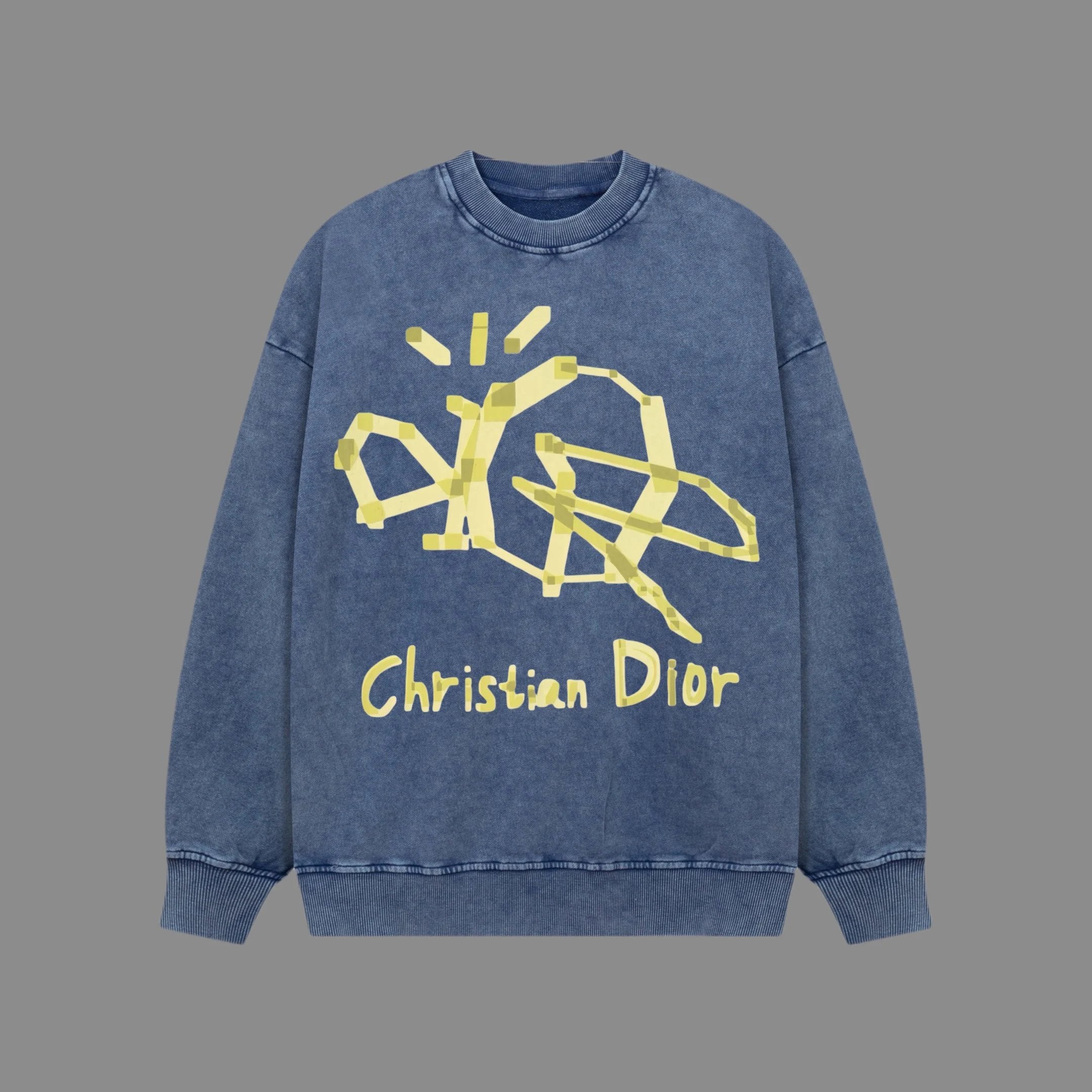 Dior Hoodie Wash Water Snowflake Series Masking Tape LOGO Printed Crewneck Sweatshirt Casual Loose Fit Pure Cotton Terry Pullover Sportswear Top os Unisex Inner Layer Design24ss Autumn and Winter New Products