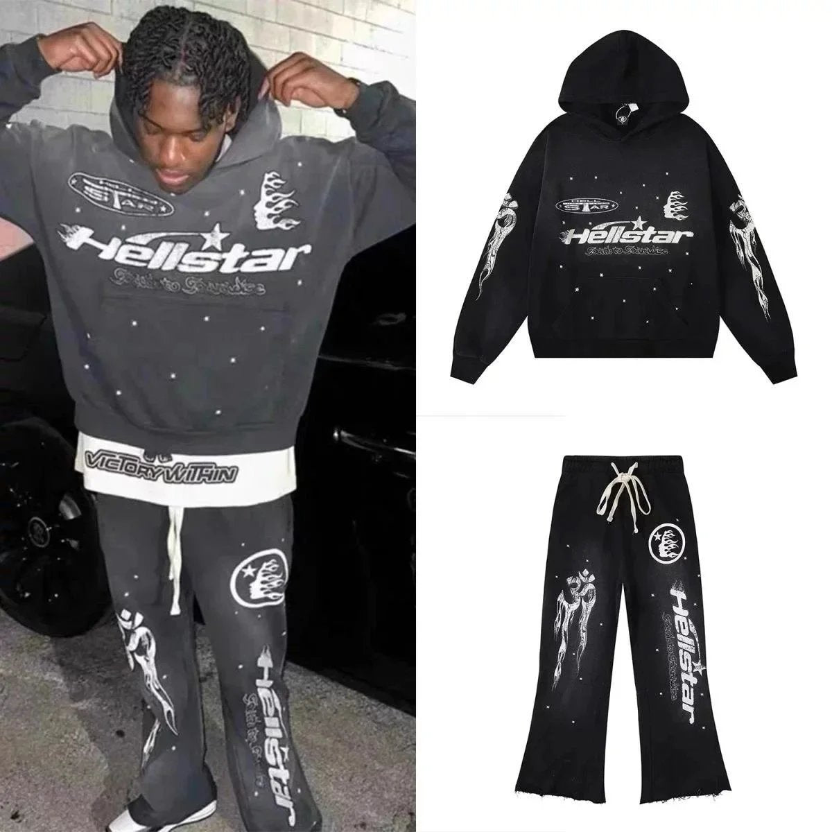 Hellstar Hoodie Leisure Fashion Sweater Suit K3-0386